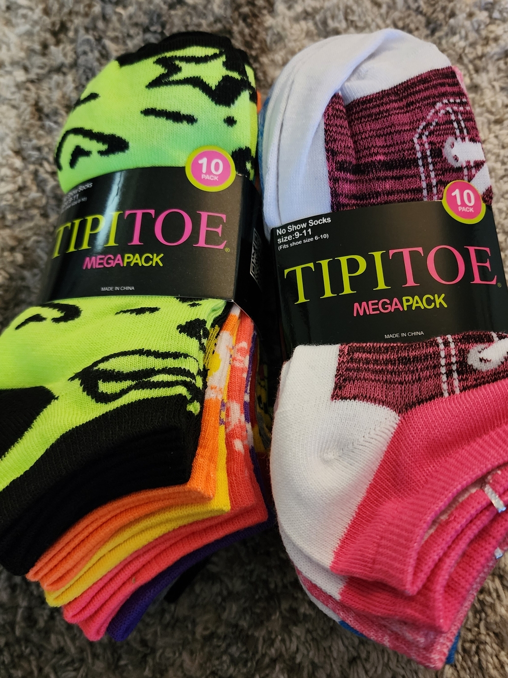 TipiToe No-Show Sock Mega Pack 10 Pair